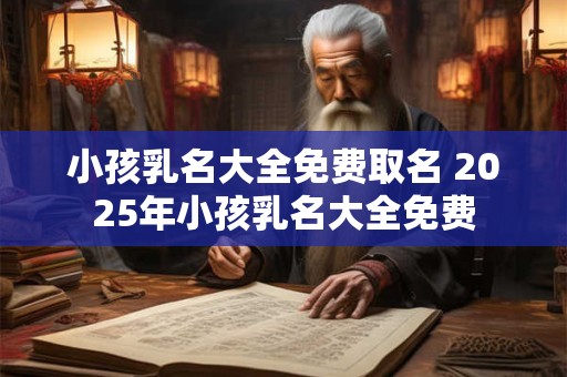 小孩乳名大全免费取名 2025年小孩乳名大全免费