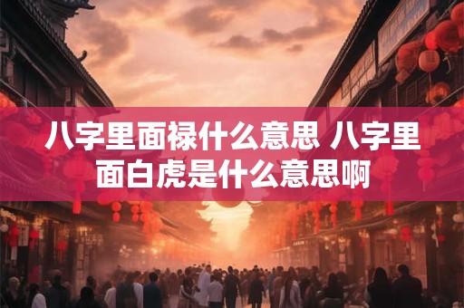 八字里面禄什么意思 八字里面白虎是什么意思啊
