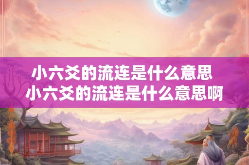 小六爻的流连是什么意思 小六爻的流连是什么意思啊