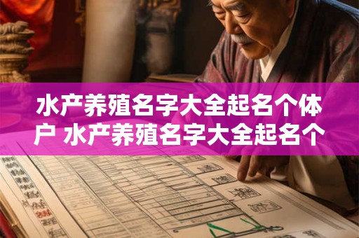 水产养殖名字大全起名个体户 水产养殖名字大全起名个体户怎么起