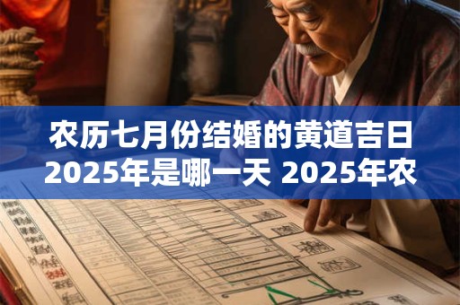 农历七月份结婚的黄道吉日2025年是哪一天 2025年农历7月份结婚黄道吉日哪几天