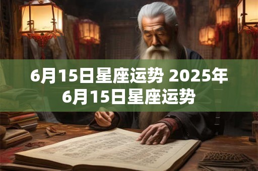 6月15日星座运势 2025年6月15日星座运势