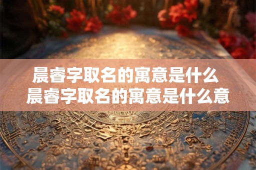 晨睿字取名的寓意是什么 晨睿字取名的寓意是什么意思 晨睿字取名的寓意是什么 晨睿字取名的寓意是什么意思