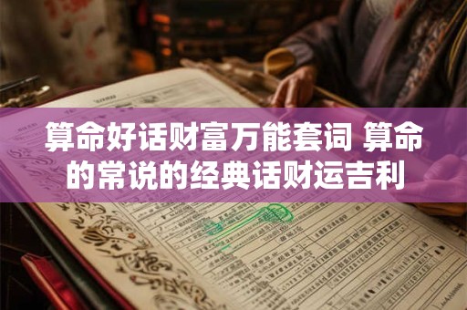 算命好话财富万能套词 算命的常说的经典话财运吉利