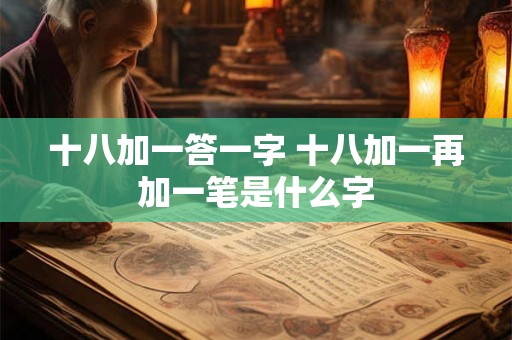 十八加一答一字 十八加一再加一笔是什么字