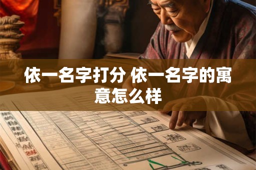 依一名字打分 依一名字的寓意怎么样