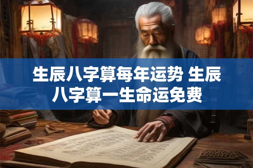 生辰八字算每年运势 生辰八字算一生命运免费