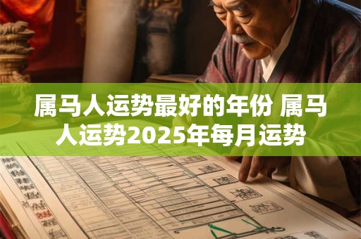 属马人运势最好的年份 属马人运势2025年每月运势