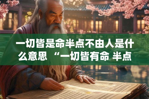 一切皆是命半点不由人是什么意思 “一切皆有命 半点不由心” 这种宿命论的错误在于( )