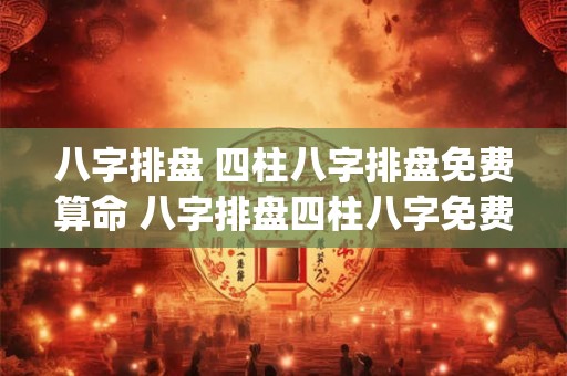 八字排盘 四柱八字排盘免费算命 八字排盘四柱八字免费排盘软件(周易)