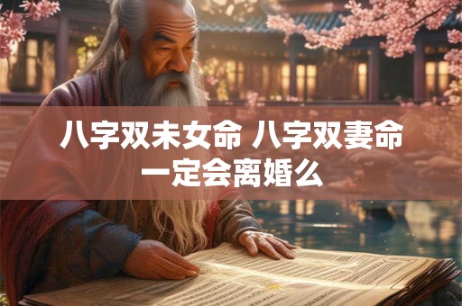 八字双未女命 八字双妻命一定会离婚么