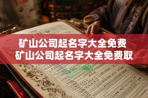 矿山公司起名字大全免费 矿山公司起名字大全免费取名
