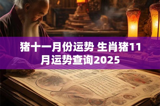 猪十一月份运势 生肖猪11月运势查询2025
