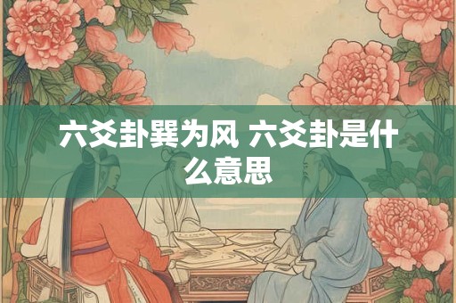 六爻卦巽为风 六爻卦是什么意思
