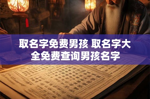 取名字免费男孩 取名字大全免费查询男孩名字