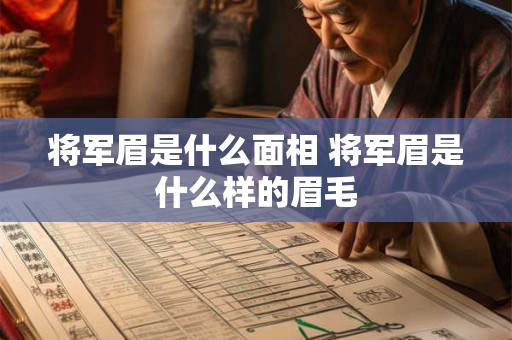 将军眉是什么面相 将军眉是什么样的眉毛