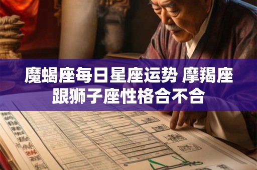 详细阅读:魔蝎座每日星座运势 摩羯座跟狮子座性格合不合 魔蝎座每日星座运势 摩羯座跟狮子座性格合不合