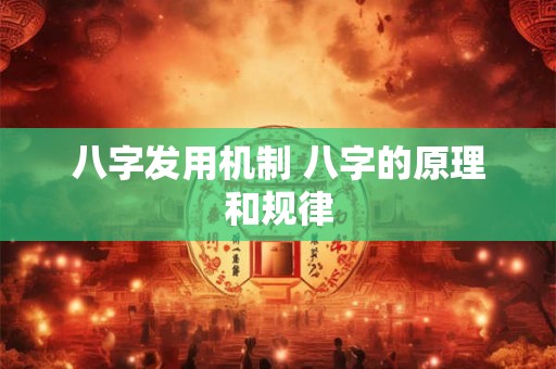 八字发用机制 八字的原理和规律