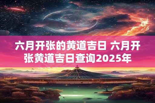 六月开张的黄道吉日 六月开张黄道吉日查询2025年