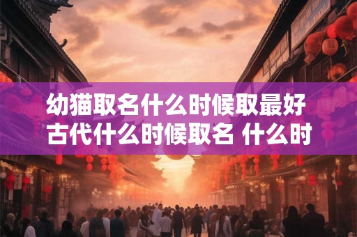 幼猫取名什么时候取最好 古代什么时候取名 什么时候取字