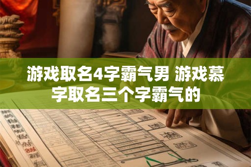 游戏取名4字霸气男 游戏慕字取名三个字霸气的
