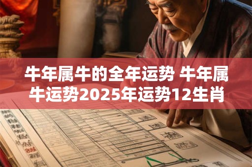 牛年属牛的全年运势 牛年属牛运势2025年运势12生肖