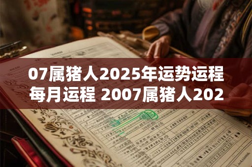 07属猪人2025年运势运程每月运程 2007属猪人2025年运势运程每月运程