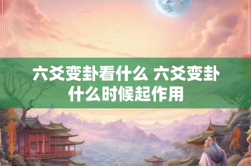六爻变卦看什么 六爻变卦什么时候起作用
