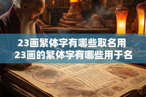 23画繁体字有哪些取名用 23画的繁体字有哪些用于名字