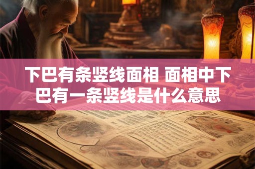 下巴有条竖线面相 面相中下巴有一条竖线是什么意思