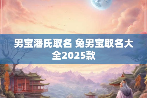 男宝潘氏取名 兔男宝取名大全2025款