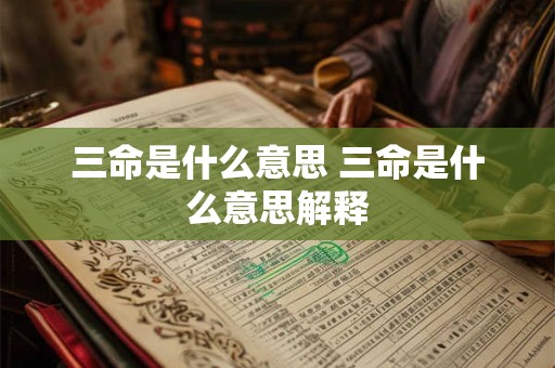 三命是什么意思 三命是什么意思解释