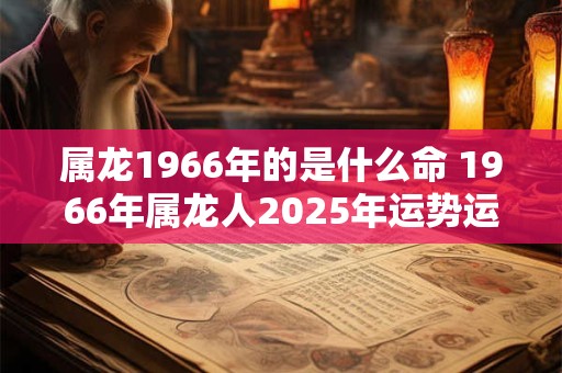 属龙1966年的是什么命 1966年属龙人2025年运势运程