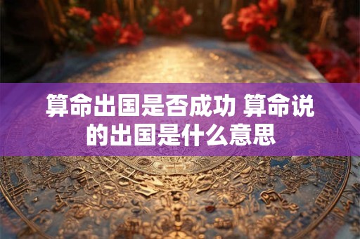 算命出国是否成功 算命说的出国是什么意思