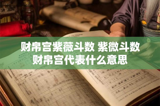 财帛宫紫薇斗数 紫微斗数财帛宫代表什么意思 财帛宫紫薇斗数 紫微斗数财帛宫代表什么意思