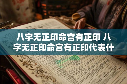 八字无正印命宫有正印 八字无正印命宫有正印代表什么