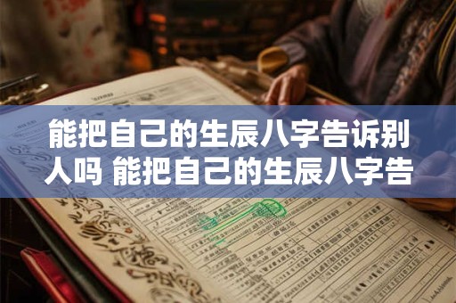 能把自己的生辰八字告诉别人吗 能把自己的生辰八字告诉别人吗女生