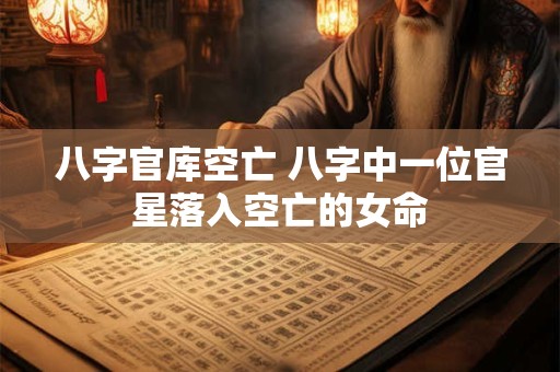 八字官库空亡 八字中一位官星落入空亡的女命