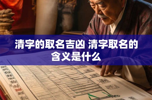 清字的取名吉凶 清字取名的含义是什么