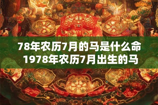 78年农历7月的马是什么命 1978年农历7月出生的马2025年的财运