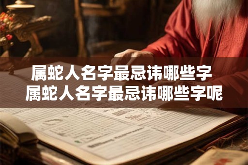 属蛇人名字最忌讳哪些字 属蛇人名字最忌讳哪些字呢