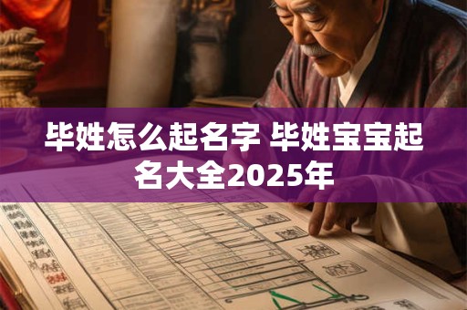 毕姓怎么起名字 毕姓宝宝起名大全2025年