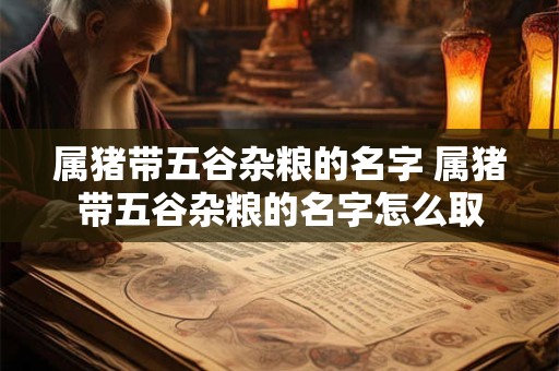 属猪带五谷杂粮的名字 属猪带五谷杂粮的名字怎么取 属猪带五谷杂粮的名字 属猪带五谷杂粮的名字怎么取