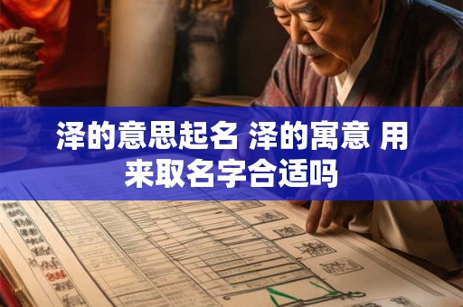泽的意思起名 泽的寓意 用来取名字合适吗