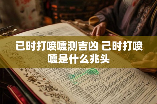 已时打喷嚏测吉凶 己时打喷嚏是什么兆头