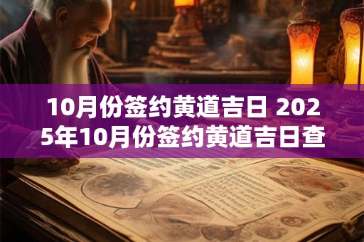 10月份签约黄道吉日 2025年10月份签约黄道吉日查询