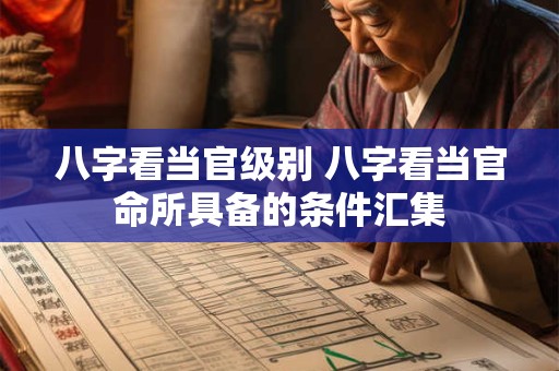 八字看当官级别 八字看当官命所具备的条件汇集