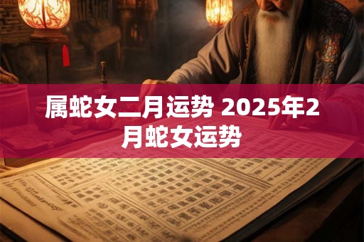 详细阅读:属蛇女二月运势 2025年2月蛇女运势 属蛇女二月运势 2025年2月蛇女运势