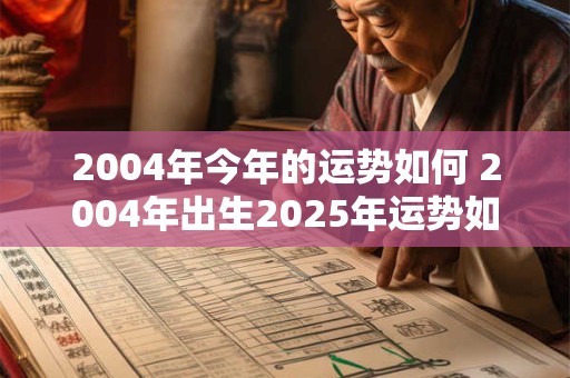 2004年今年的运势如何 2004年出生2025年运势如何