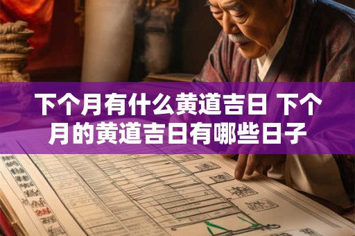 下个月有什么黄道吉日 下个月的黄道吉日有哪些日子